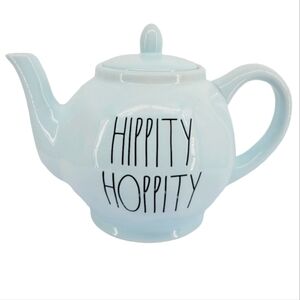 Rae Dunn HIPPITY HOPPITY Teapot in Light Blue